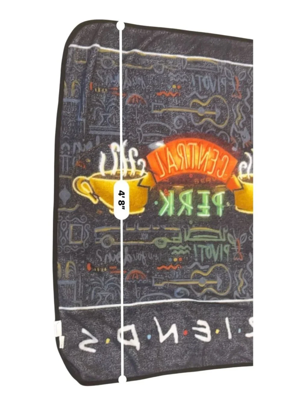 Friends Central Perk Blanket – The Northwest Group – Black Throw with Logo Quote